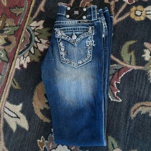 Miss Me Bootcut Jeans Floral Pocket Size 27 Leg 32